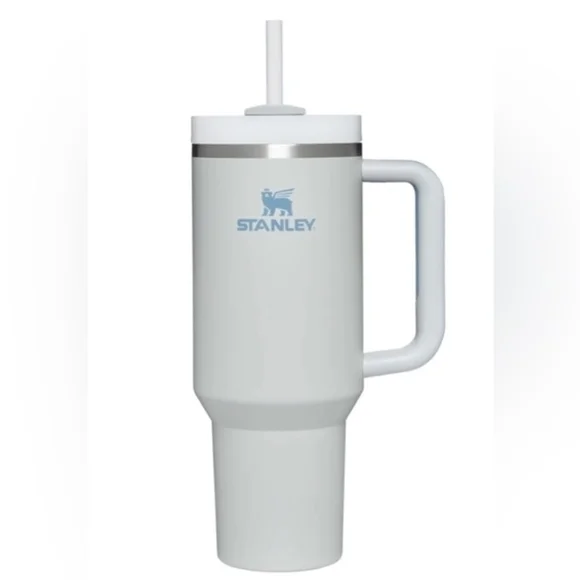 Stanley Quencher H2.0 Tumbler 40oz - Light Gray With Blue Logo NEW IN THE BOX - Picture 2 of 10